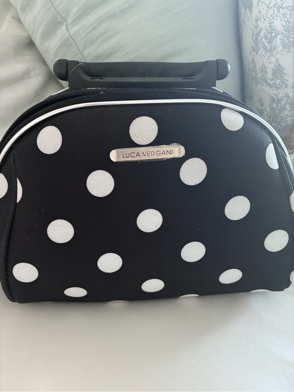 Luca Vergani Black and White Polka Dot Cosmetic Case
